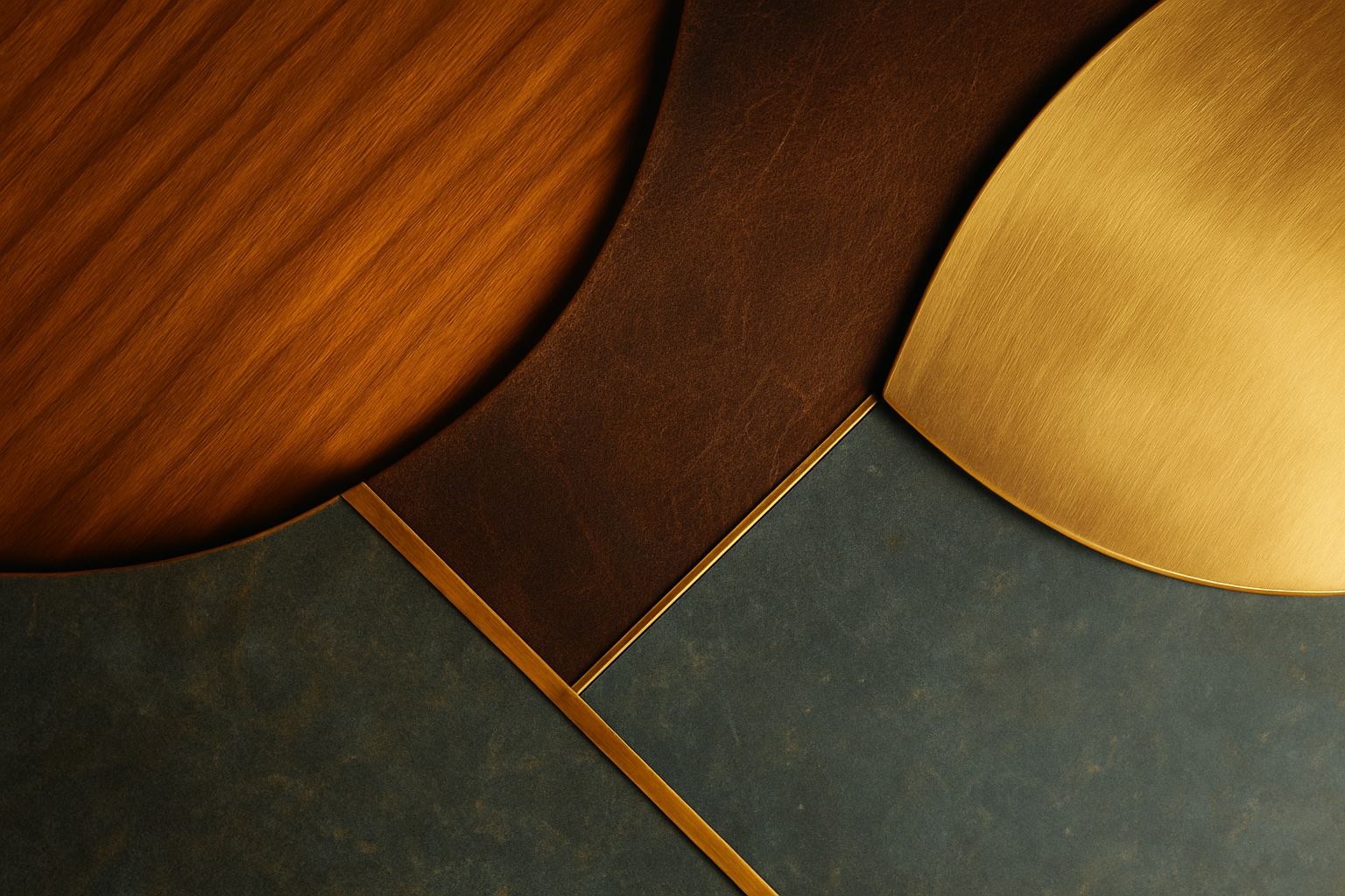 Heirloom materials: wood, leather, metal